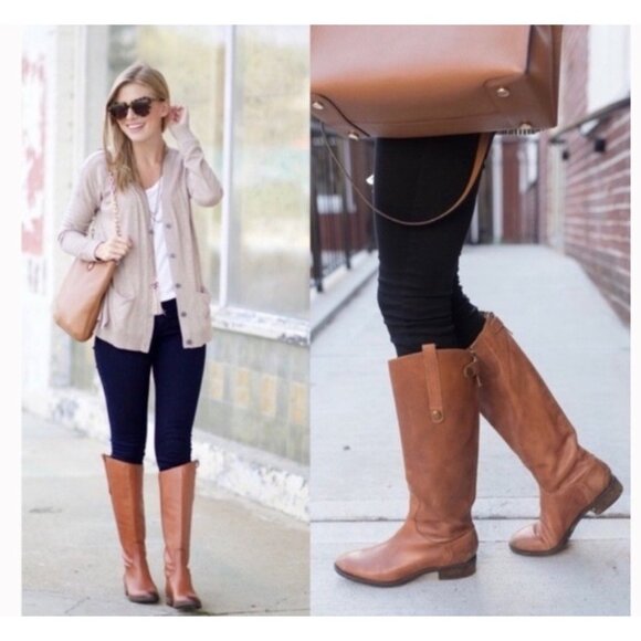 Sam Edelman Women's Penny Classic Equestrian Riding Boots Brown Leather US 5M - Picture 1 of 9